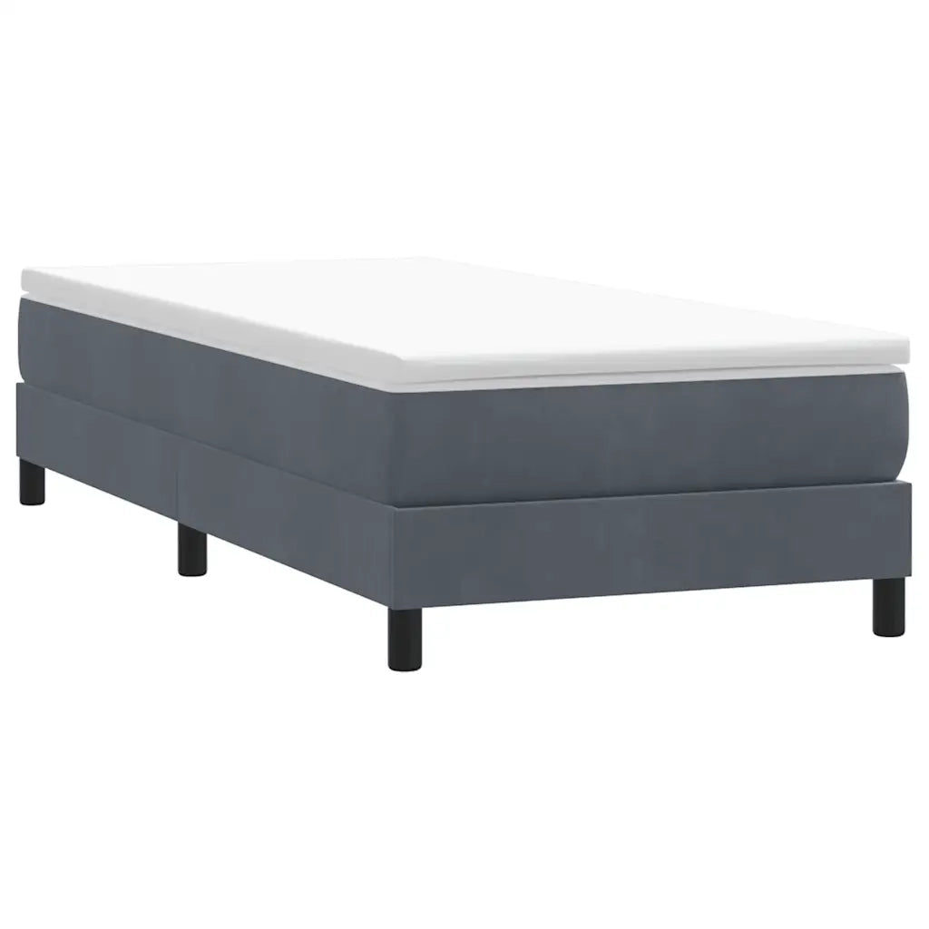 Giroletto a Molle con Materasso-Struttura Letto Grigio Scuro 80x220 cm Velluto 671958