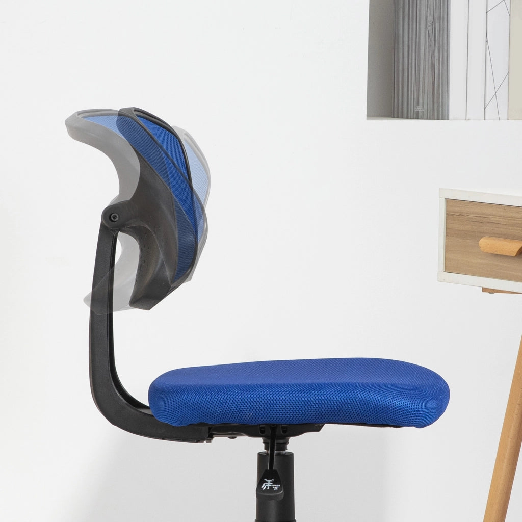 Sedia da ufficio senza braccioli girevole con schienale in rete traspirante altezza regolabile ¨C zephmum ¨C blu