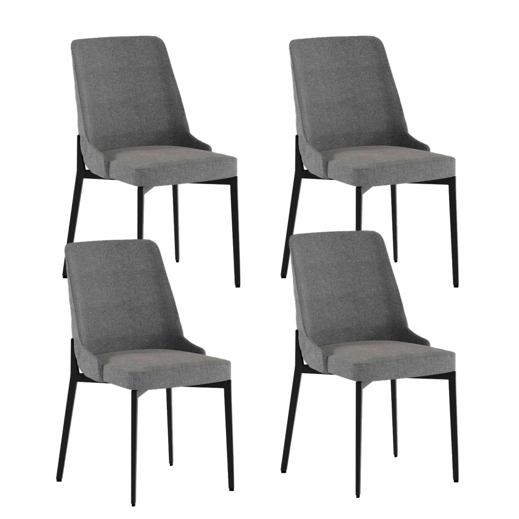 Set 4 Sedie Ambra 48x58,5x89 cm in Tessuto Easy-Clean Grigio Scuro