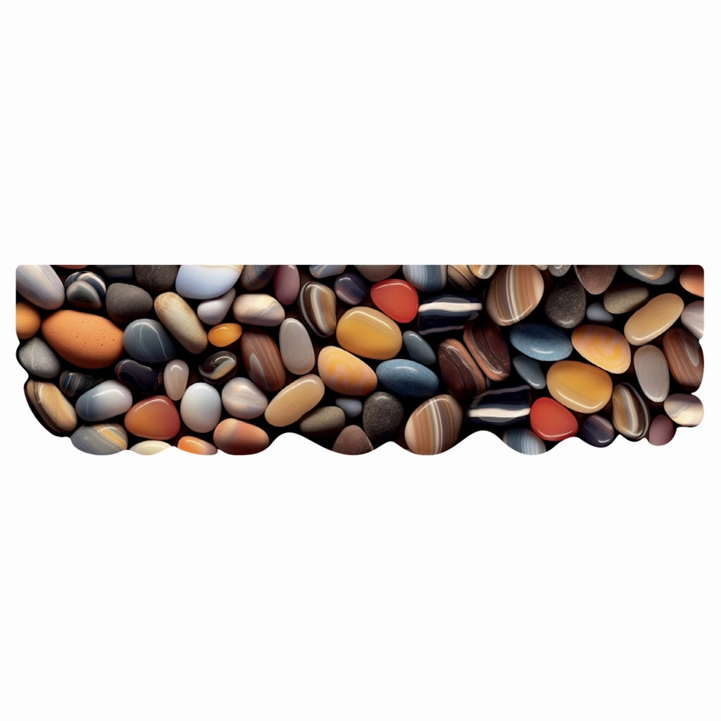 Tappeto Cucina Gomma Pvc Stampa Digitale HD Pietre Colorate Moderno Sagomato Antimacchia 50x180 cm
