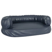 Cesta per cuccia per cani comodo divano ergonomico schiuma scura 60 x 42 cm similpelle blu 02_0043144