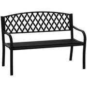 Panchina da Giardino 2 Posti 128x58,5x89 cm in Acciaio e Ghisa Nero