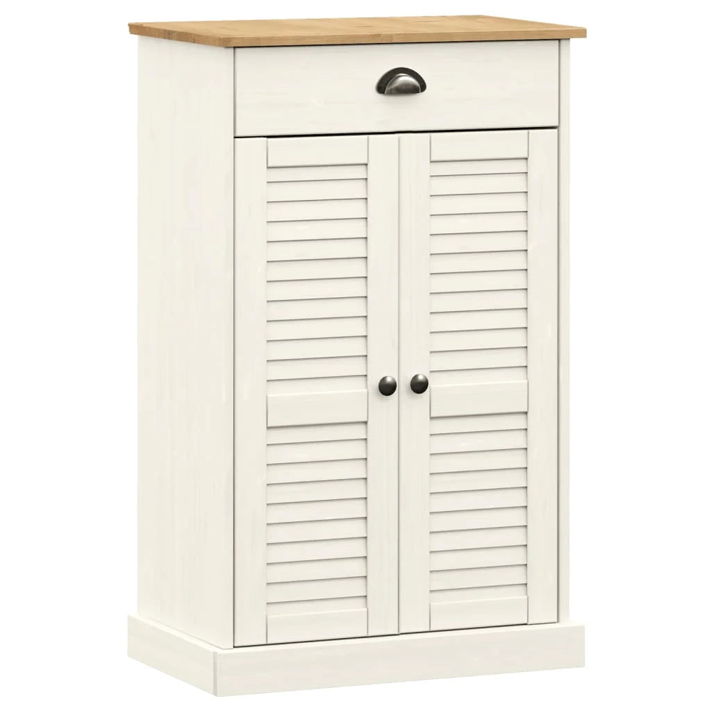 Scarpiera mobile contenitore per scarpe mobile per ingresso/corridoio/soggiorno 60 x 35 x 96 cm legno massello di pino bianco 02_0022116