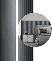 Set di 2 pezzi di pannello acustico - grigio - velluto nero - 60 x 120 x 2,1 cm