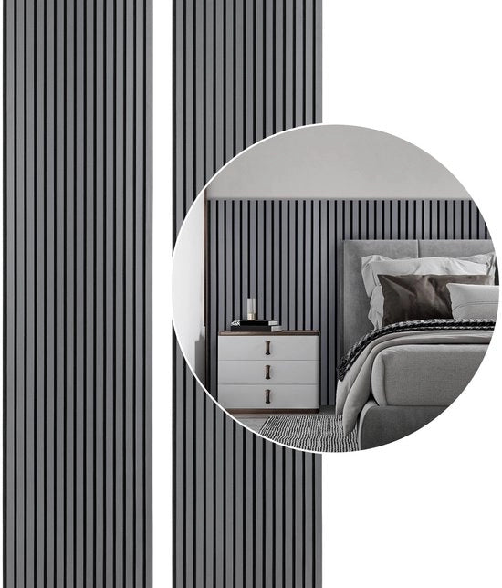 Set di 2 pezzi di pannello acustico - grigio - velluto nero - 60 x 120 x 2,1 cm
