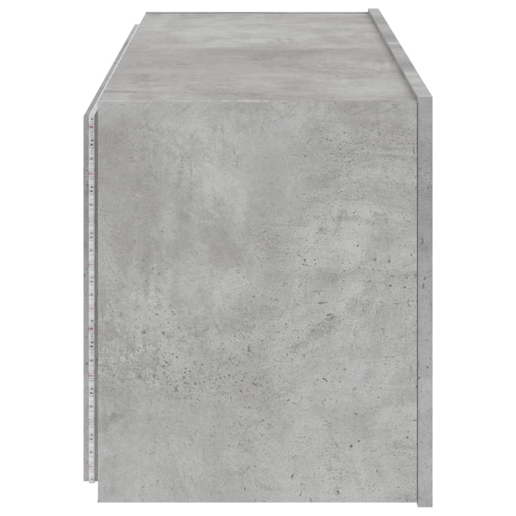 Mobile TV multimediale scaffale TV credenza mobile TV sala da pranzo soggiorno camera da letto mobile da parete con luci LED 100 x 35 x 41 cm grigio 02_0027854