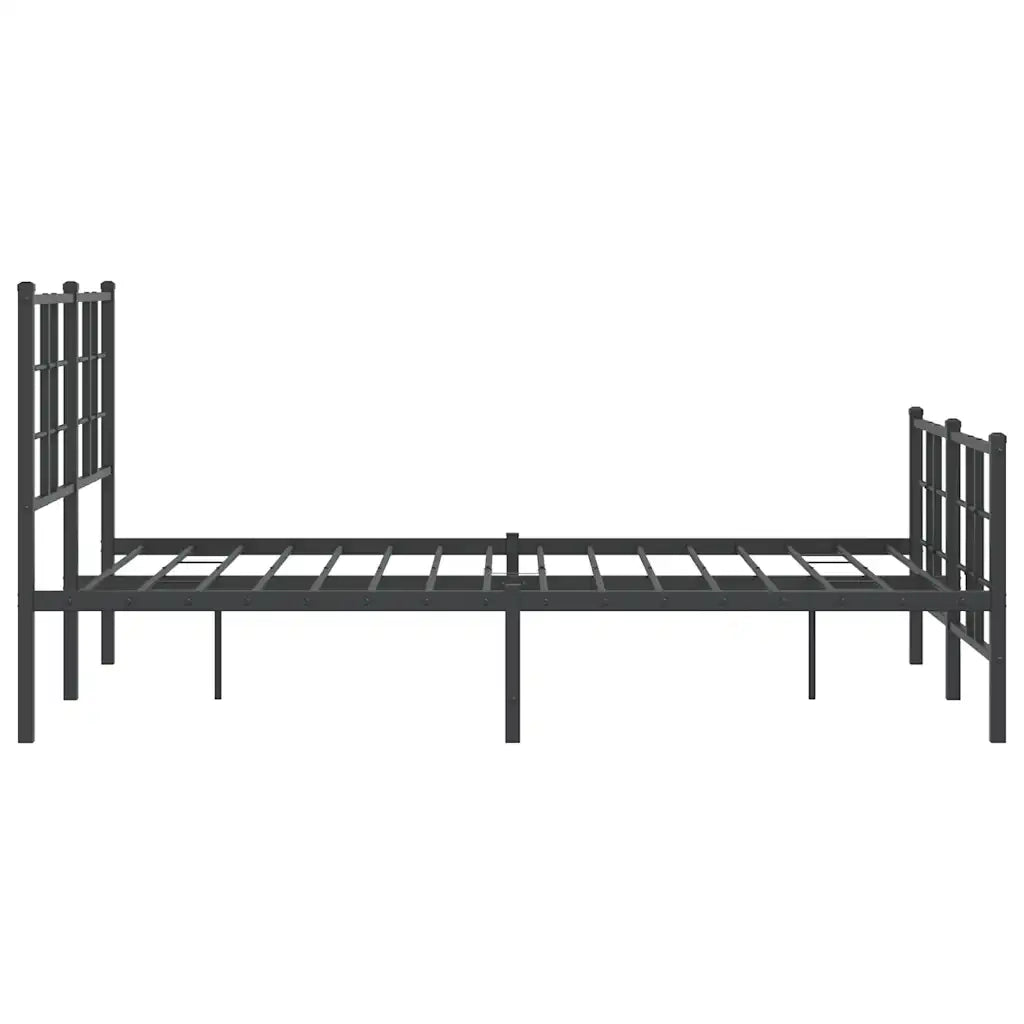 Giroletto con Testiera e Pediera-Struttura Letto Metallo Nero 120x190 cm 578319