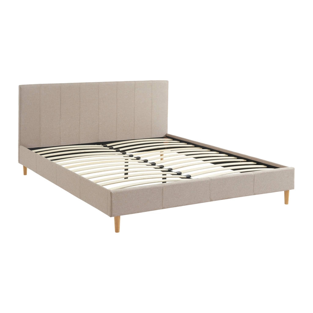 Struttura letto con rete a doghe e testiera 160x200cm, tessuto