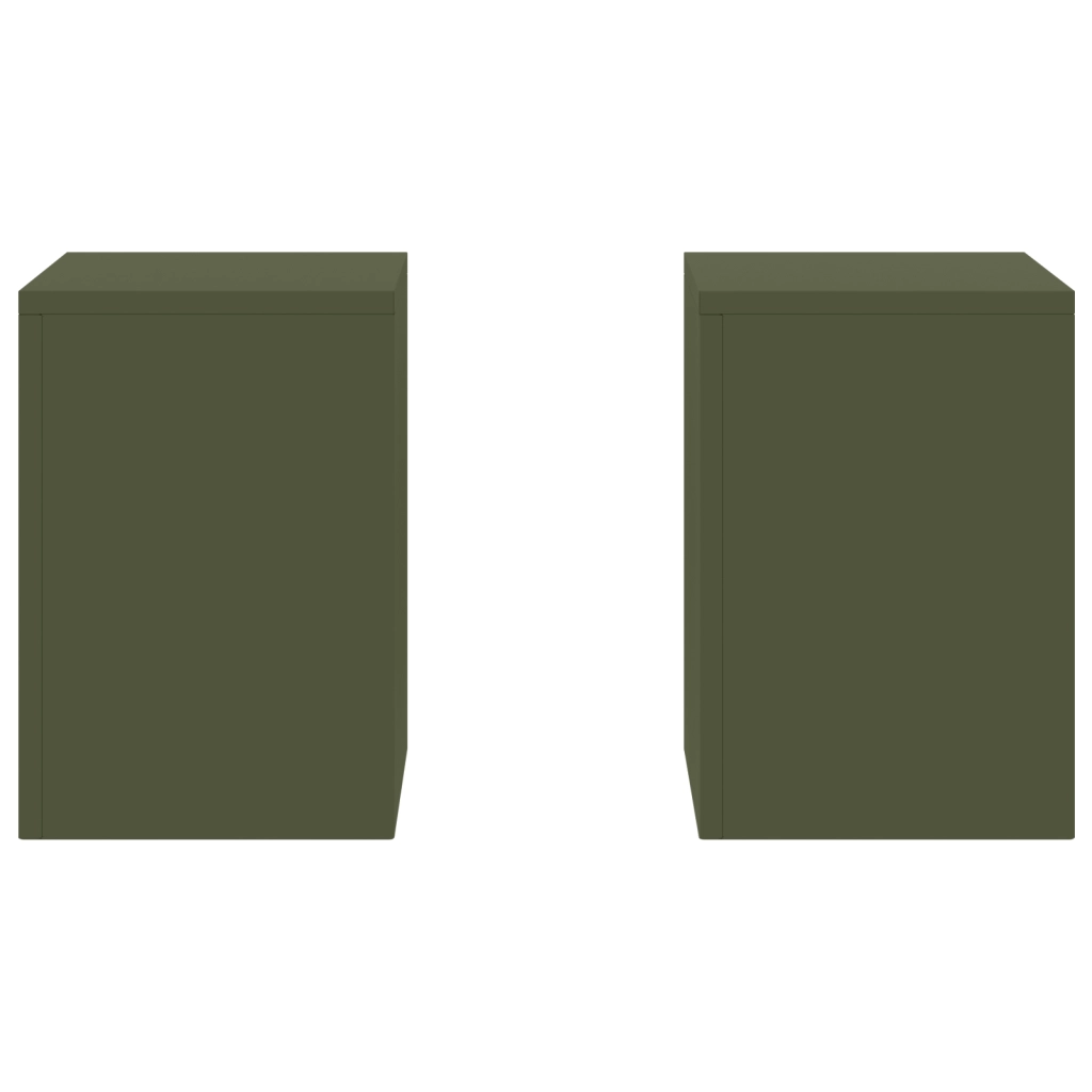 Supporti per Piante da Esterno Pilastro 2 pcs Verde Oliva 24x24x35 cm Acciaio