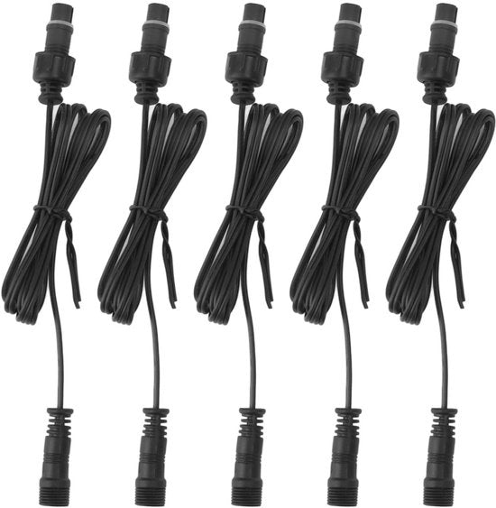 Cavo di allungamento per lampade esterne - 1 metro - IP67 - idoneo per illuminazione esterna - acqua resistente - Plug and Play - 5 pezzi