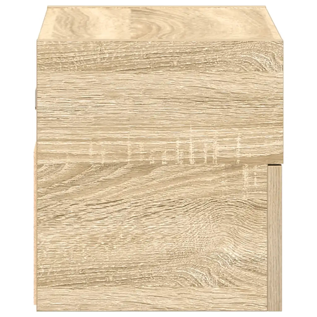 Comodino a Muro-Tavolino da notte sospeso Rovere Sonoma 45x26x28,5 cm