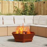 Focolare-Stufa-Camino Marrone 75 x 75 x 28 cm acciaio corten