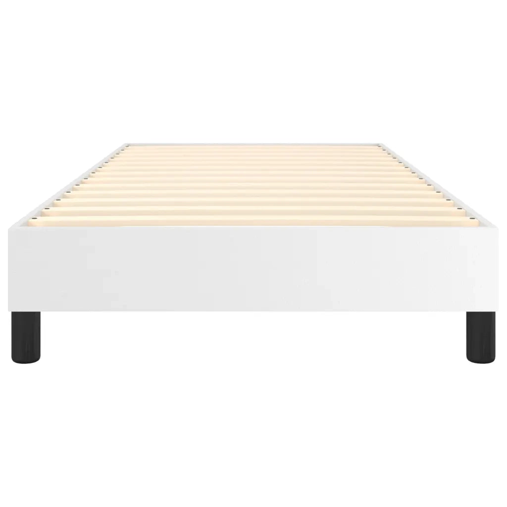 Struttura Letto a Rete a Molle-Giroletto Bianco 90x190 cm in Similpelle 568780