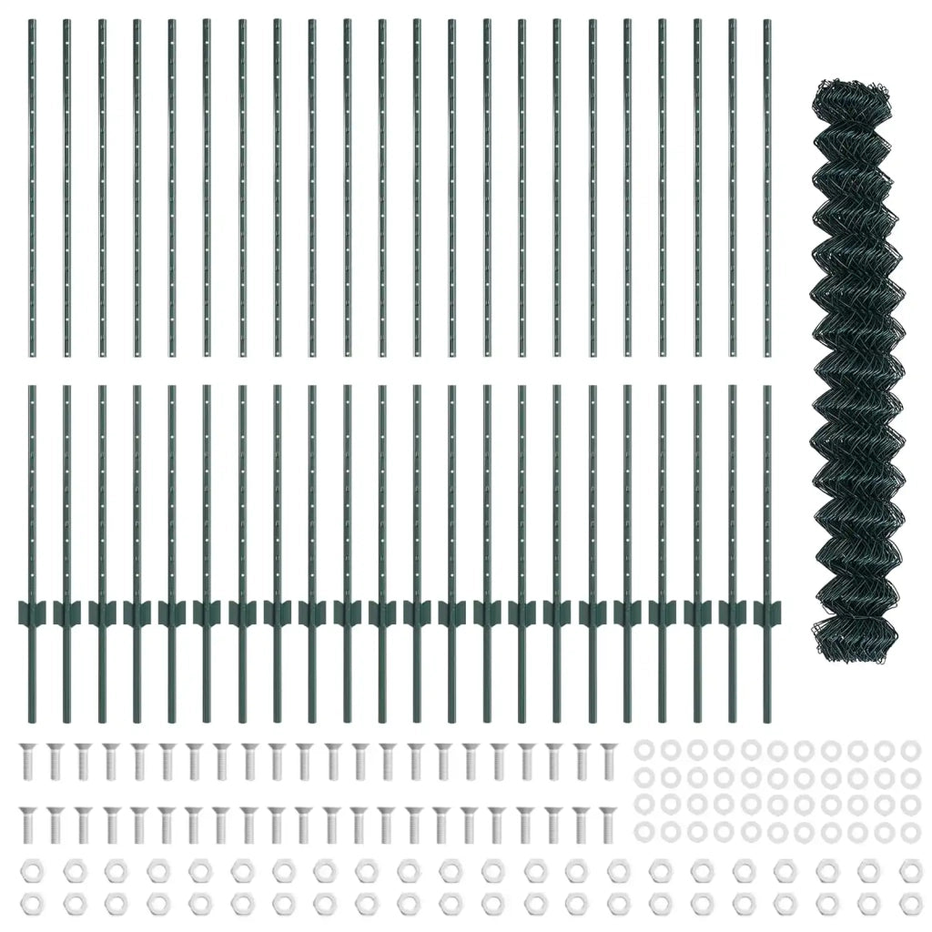 Recinzione a maglie con palo 25 x 1,4 m Verde Rete 3336254