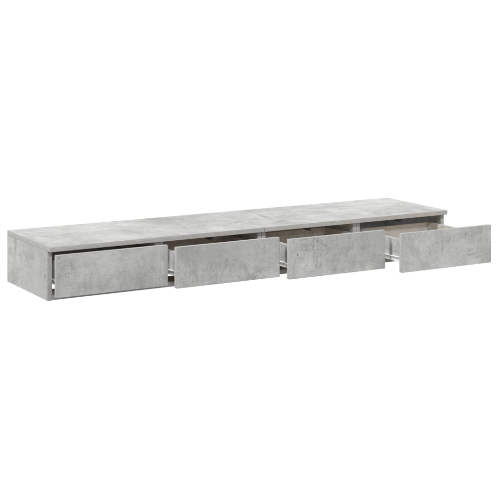 Cassetti per Letto Grigio Cemento 150x36,5x16,5 cm Legno Ingegnerizzato