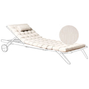 Cuscino per lettino prendisole con poggiatesta per lettino solare Resistente ai raggi UV beige esterno bordo piscina