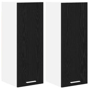 Armadio pensile | Mobile da Cucina 2 pz Rovere Nero e Bianco 30 x 31 x 80 cm