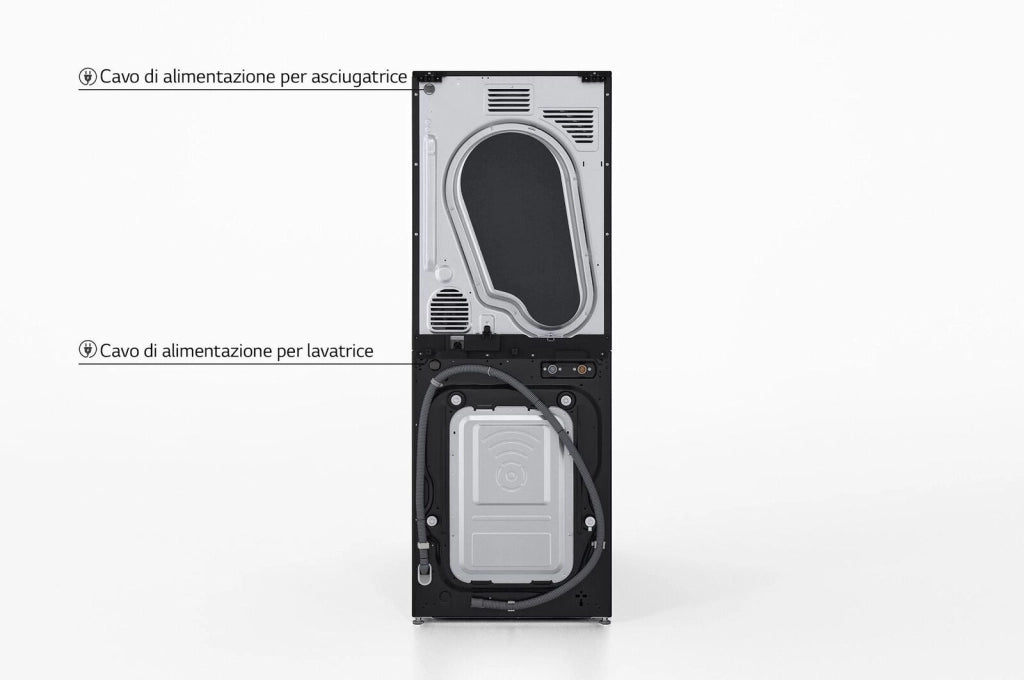 LG WashTower WT1210BBF Colonna Bucato 12/10kg AI DD, Classe A, Pannello unificato