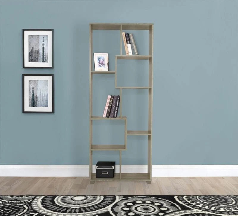 Libreria giorno 8 ripiani 70x24x h 178cm color ROVERE