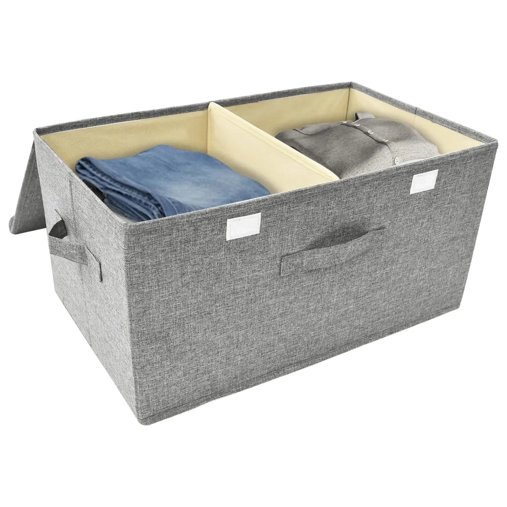 Scatola Portaoggetti in Tessuto 50x30x25 cm Grigio CFW2948316