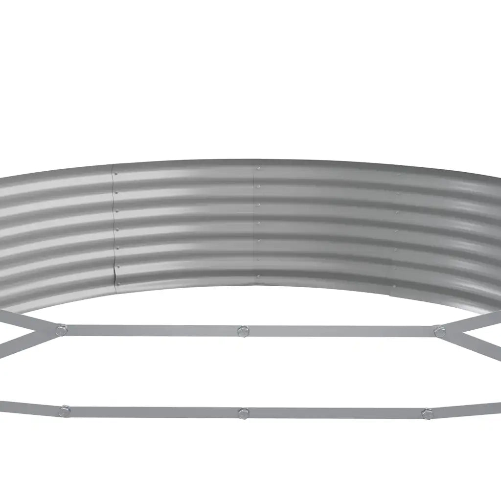 Set di 2 fioriere ovali rialzate per giardino o patio 296 x 140 x 36 cm acciaio zincato antracite 02_0046585