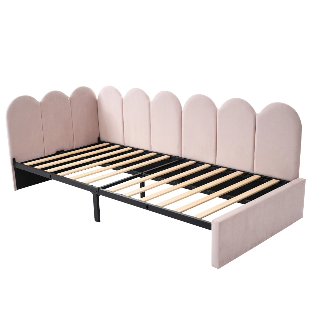 Letto imbottito con 2 cassetti e struttura salvaspazio, 90x190 cm