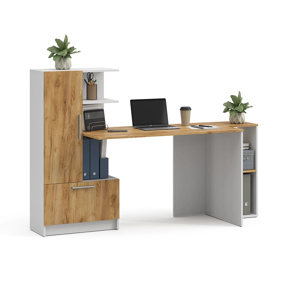 Vicco set scrivania Bianco/Rovere dorato 150 x 59 cm Set di 2