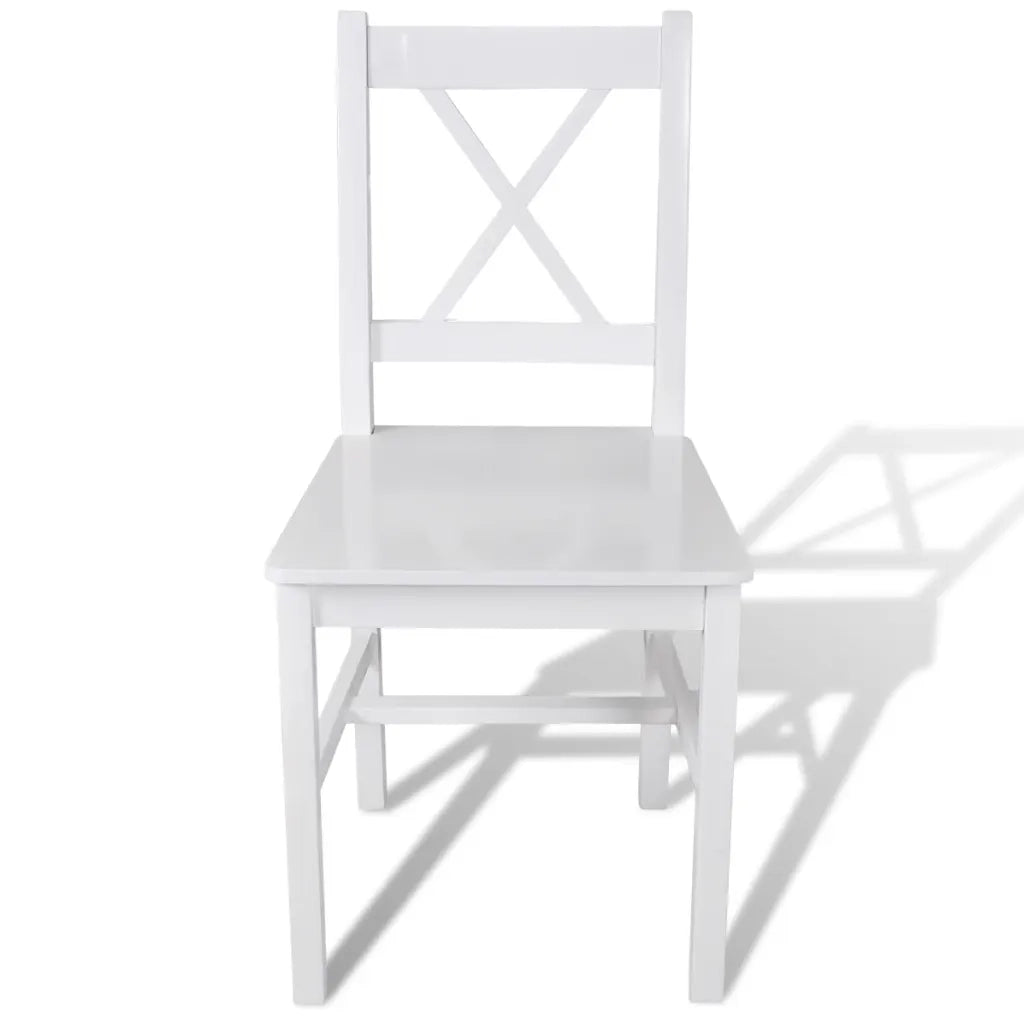 Sedie da Pranzo 6 pz Bianche in Legno di Pino 271496