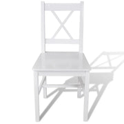 Sedie da Pranzo 6 pz Bianche in Legno di Pino 271496