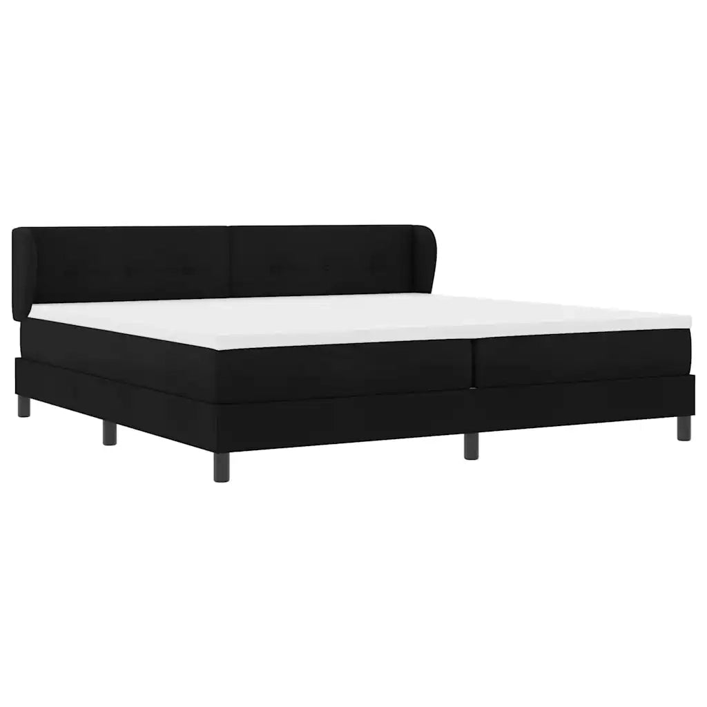 Letto a molle con materasso Nero 200 x 200 cm Tessuto 3340047