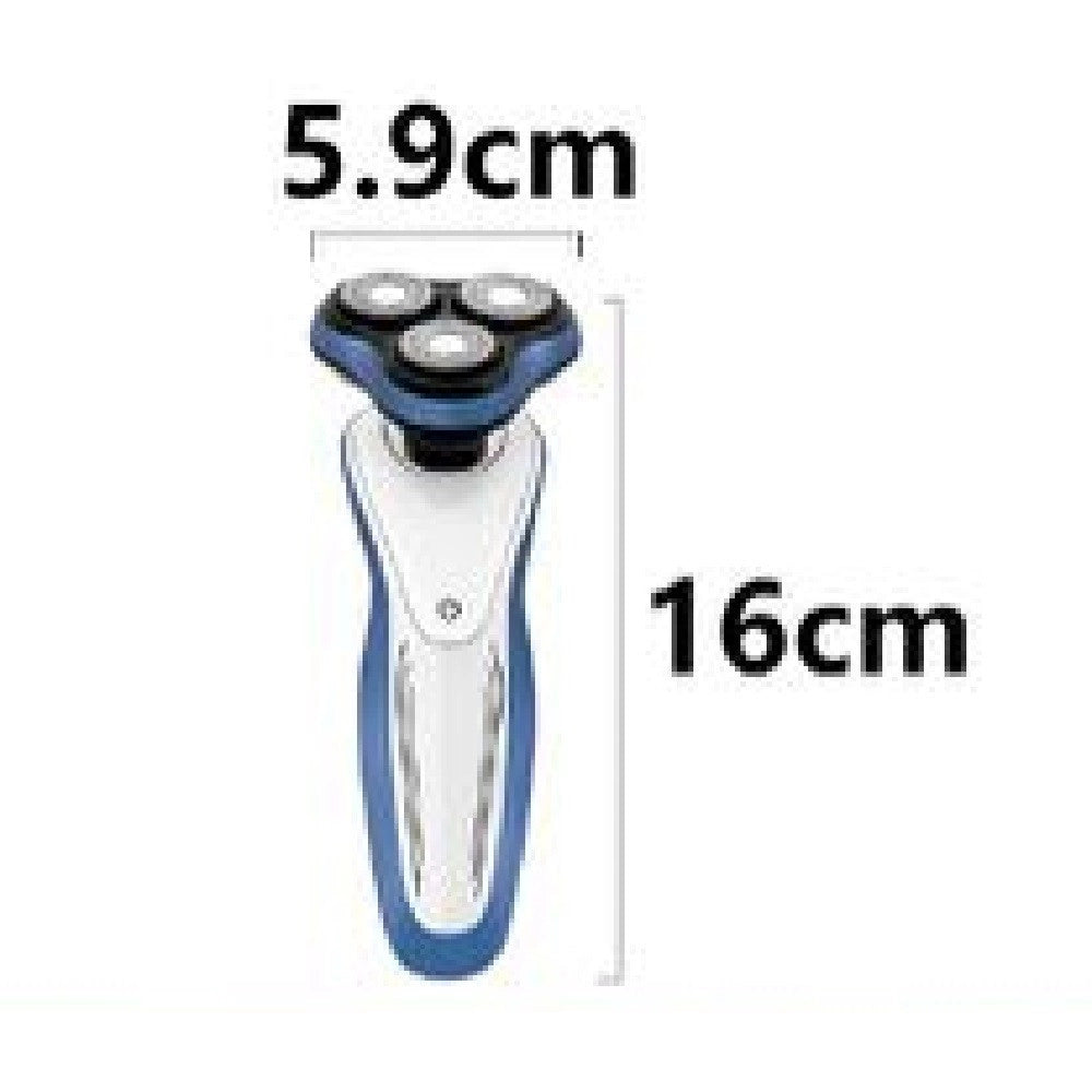 Trade Shop - Rasoio 3 Testine Elettrico Ricaricabile Uomo Regolazione Barba Baffi Peli Tx-9174 -