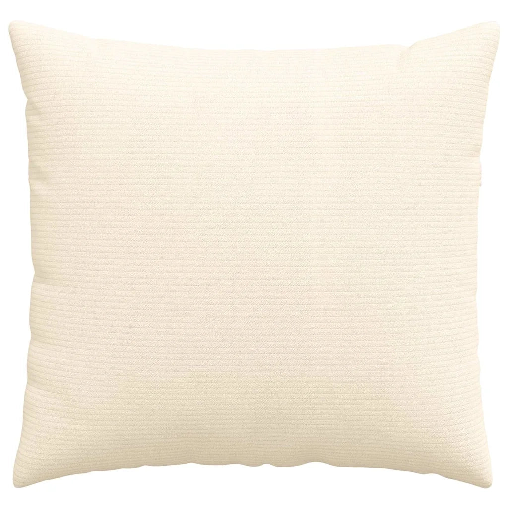 Cuscini da Divano 2 pz-Set di 2 Cuscini per Sofa Crema 50 x 50 cm Tessuto in Cords 109949