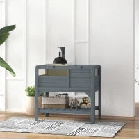 Casa Recinto per Tartarughe su Piedi con Mensole in Legno di Abete, 103H x 84L x 51l cm, Grigio