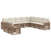 Set Divano da Giardino 10 pcs Beige e Bianco Crema polyrattan 3435171