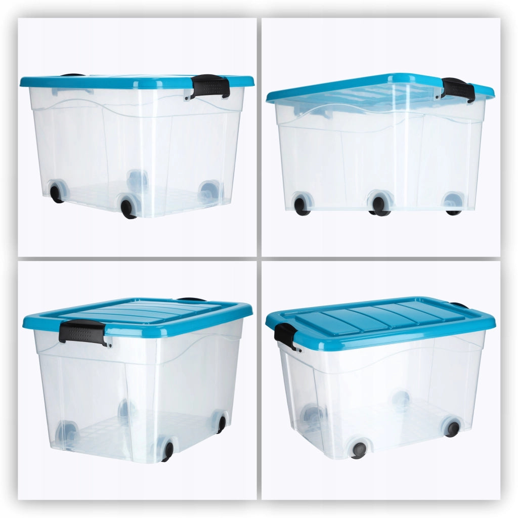 Contenitore per giocattoli KADAX, grande scatola con ruote, in plastica, grande 40 litri