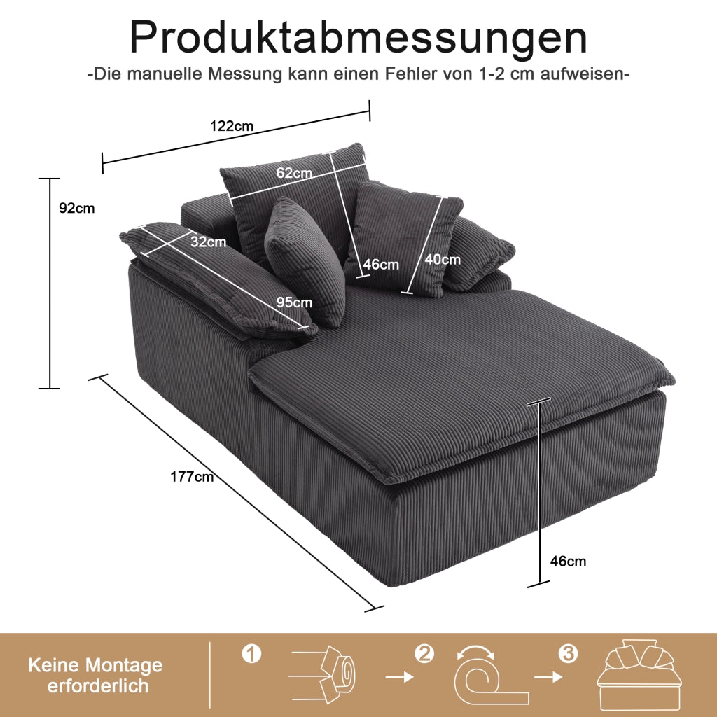 Divano Reclinabile con Braccioli Larghi ¨C MINIMAL ¨C Grigio