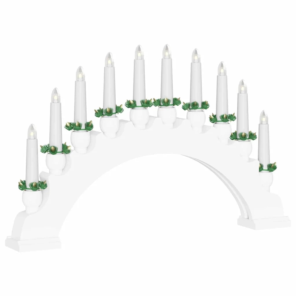 Arco di Candele di Natale con 10 Candele LED Bianco
