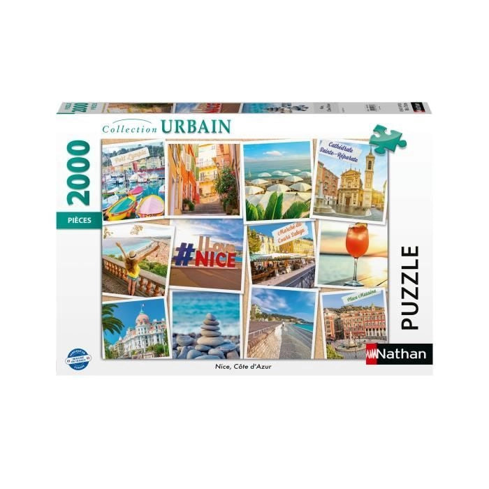 Puzzle da 2000 pezzi, Nizza, Costa Azzurra, Adulti e bambini dai 14 anni, Urban Collection, Francia, 12001613, Nathan