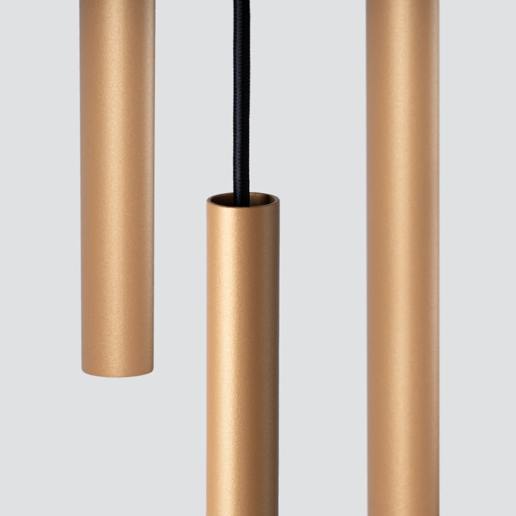 Lampada da soffitto in acciaio dorato a 3 luci verde oceano PATELO, design moderno