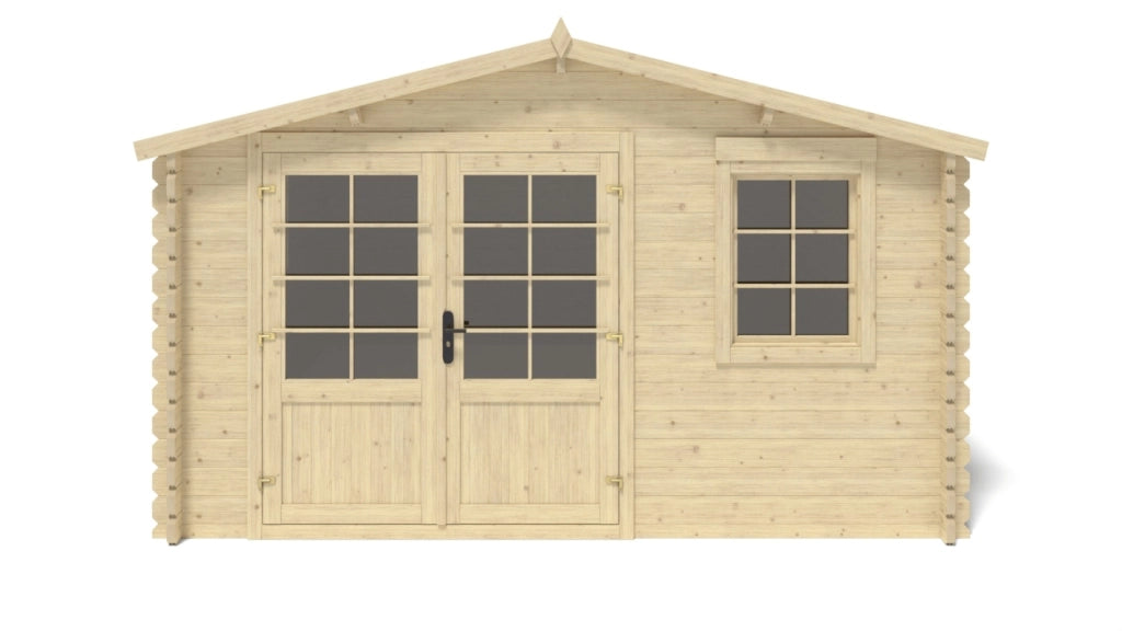 Casetta da giardino in legno - 15.21m2 - 3.9x3.9m - 40mm - colore: naturale - DOM658 - ALTANKA