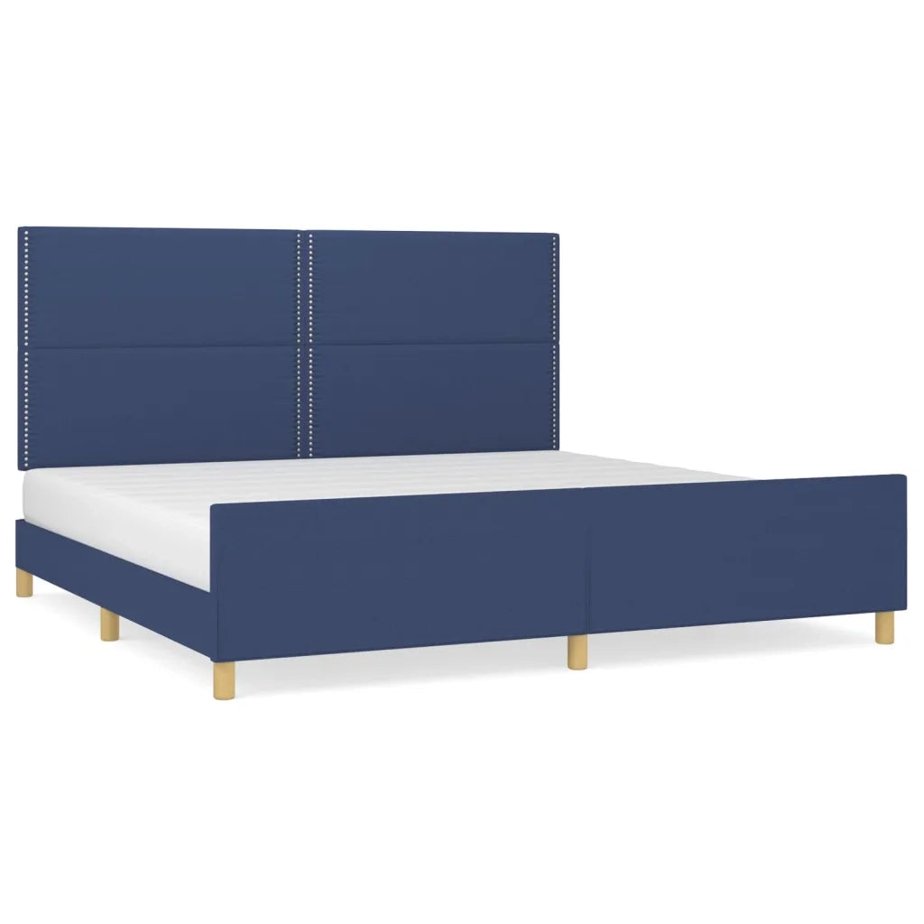 Giroletto senza Materasso Blu 200x200 cm in Tessuto