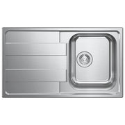 CM 015723 LEVANTE Lavello montato su piano 1 vasca Acciaio inox satinato con scolapiatti posizionabile (86x50 cm) colore Argento