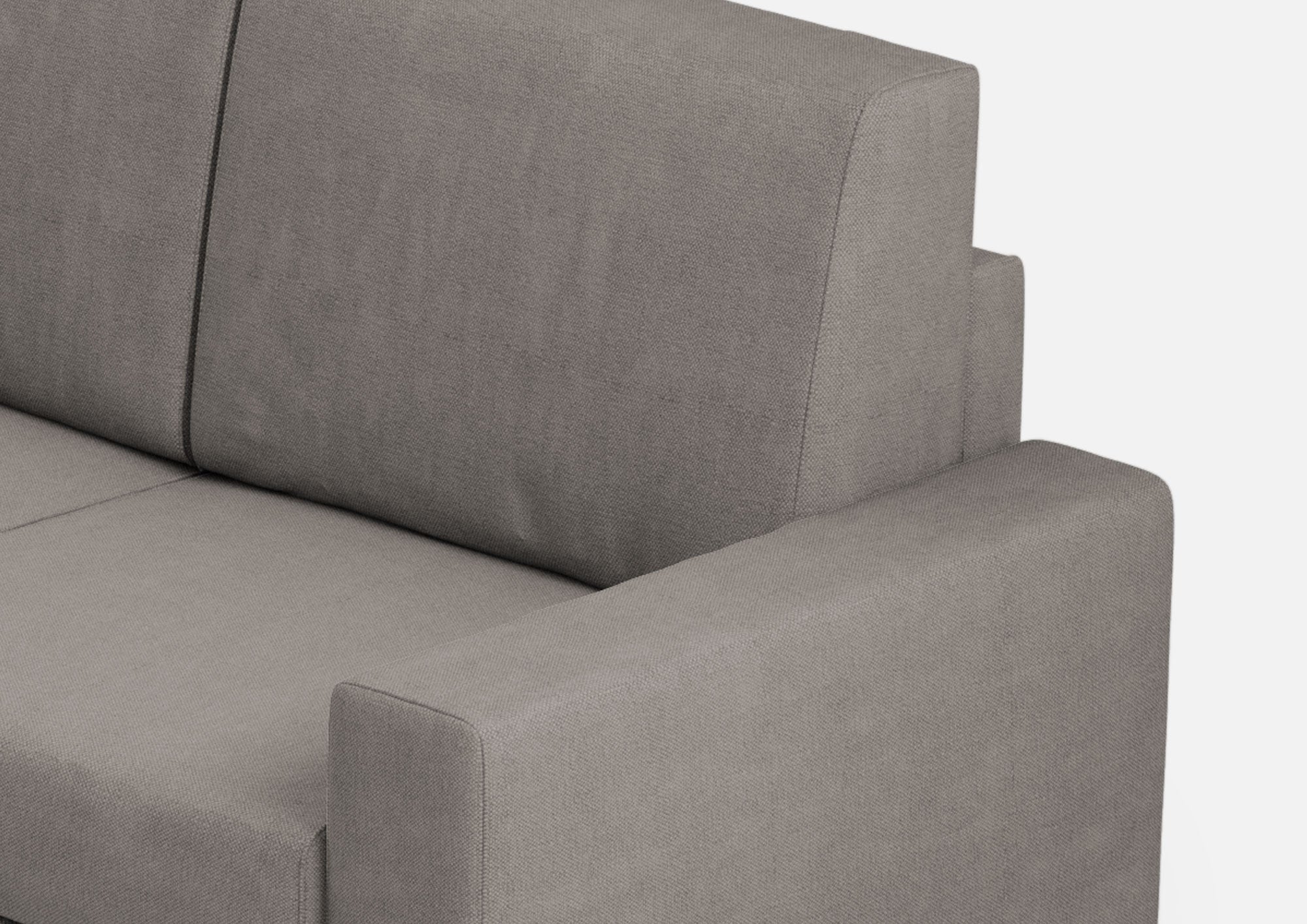 Divano Angolare 7 Posti 286x286x85 cm Sakar in Tessuto Grigio