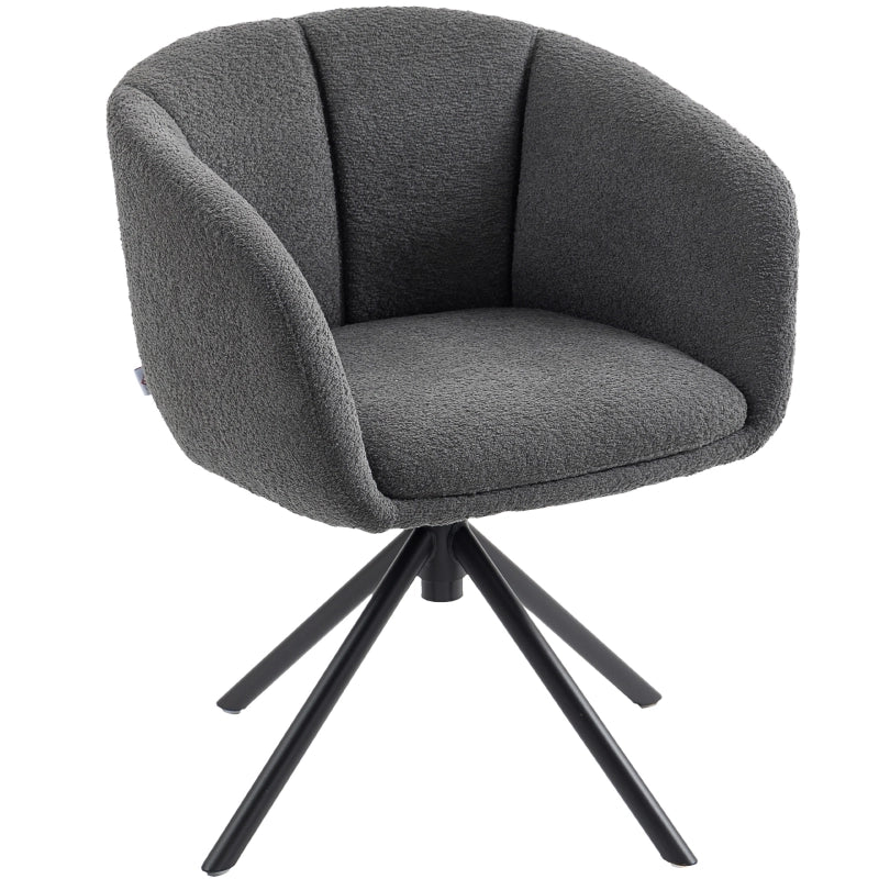 POLTRONA Girevole 58,5x59x78,5 cm in Poliestere Grigio