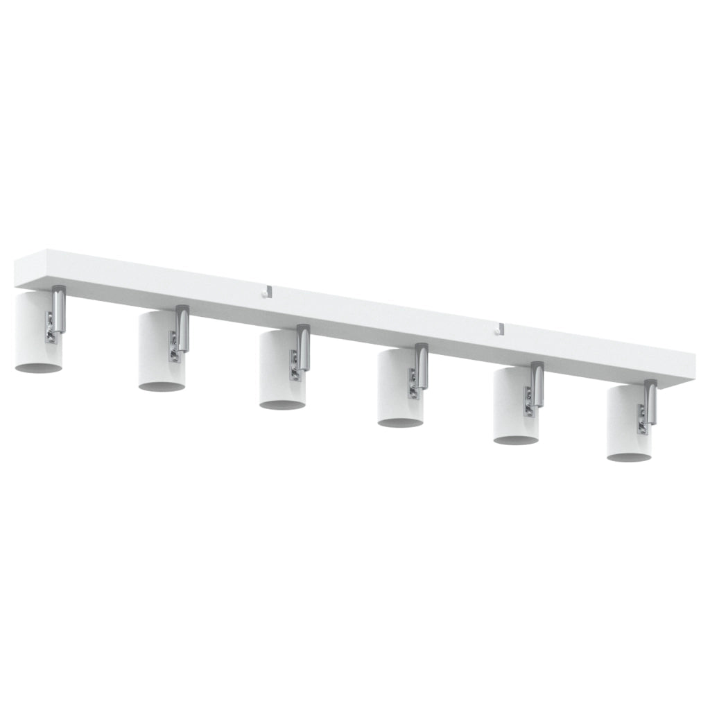 Farettone da soffitto 6 vie regolabili bianco E27