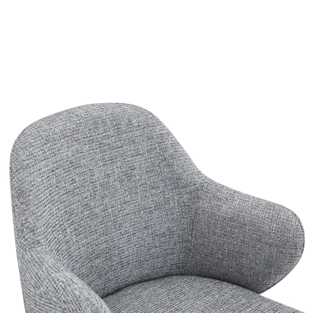 Set di 2 sedie da pranzo in tessuto grigio con gambe in metallo nero e schienale avvolgente