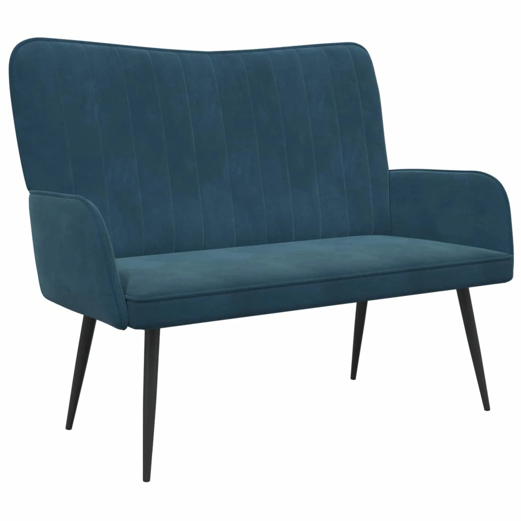 Sofa a Due Posti Blu 115 x 61 x 87 cm Velluto