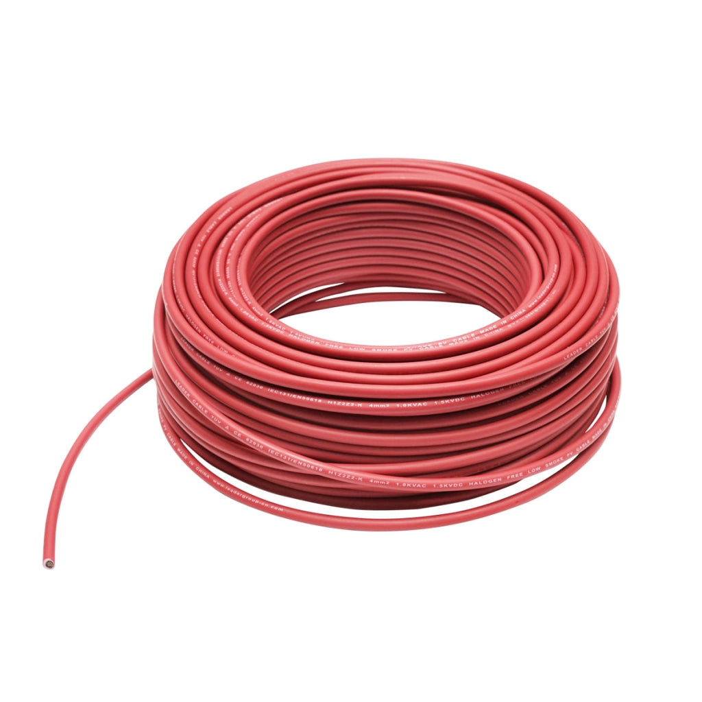 Cavo per pannello solare 4mmx50m rosso, connettori MC4 1,5KV, H1Z2Z2-K Breckner Germany