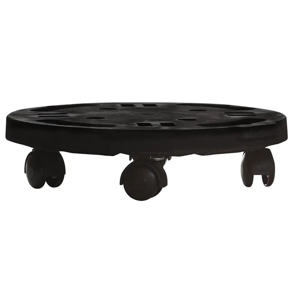Carrello per Piante con Ruote Diametro 30 cm Nero 170 kg 151829