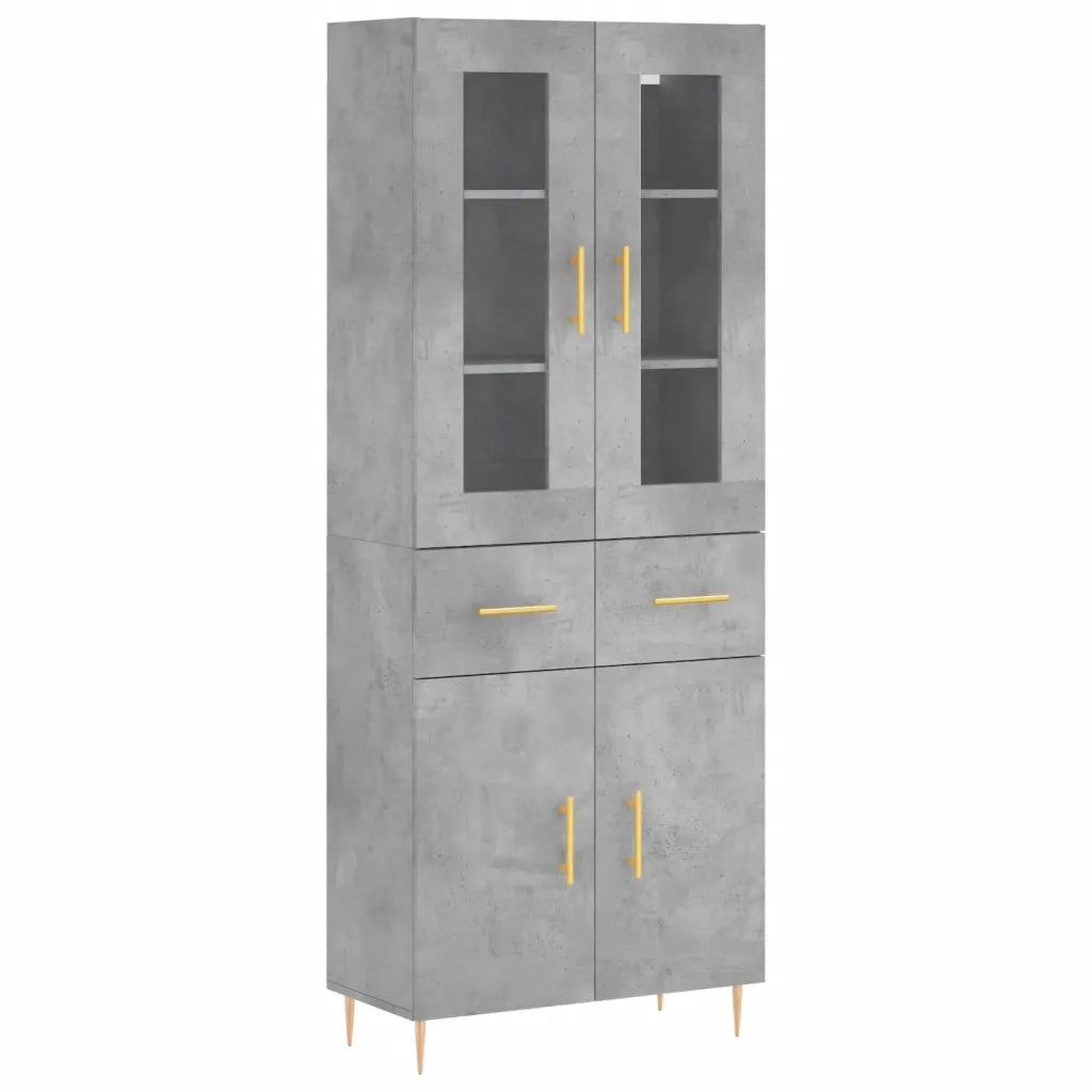 Credenza-Buffet-Armadio da cucina Grigio Cemento 69,5x34x180 cm in Legno Multistrato 155767